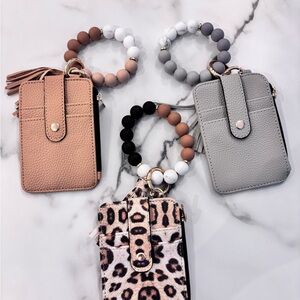 Stylish Leather Wristlet Keychain Wallet